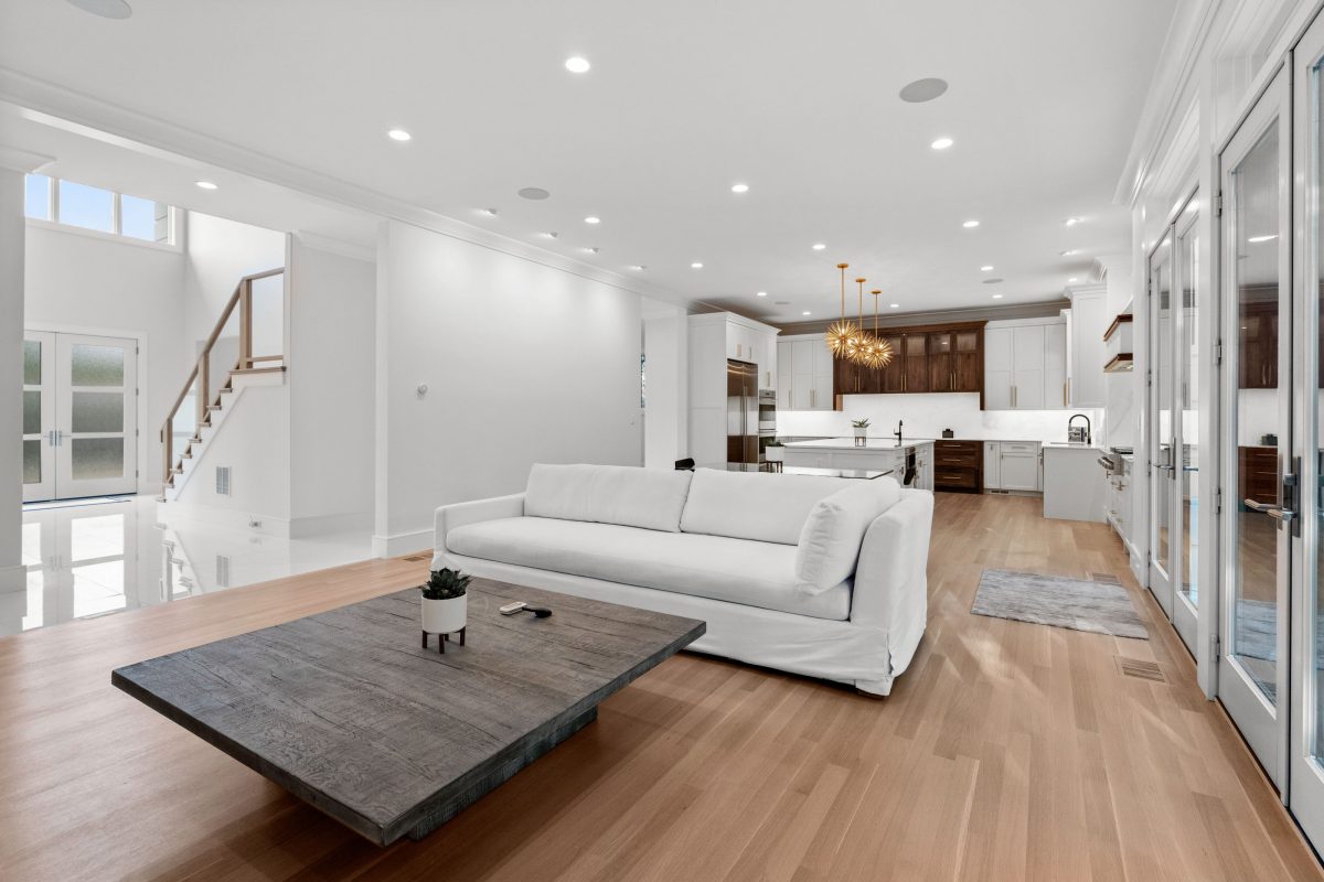 Real Estate Photo in Newton, MA - Living Room/Kitchen