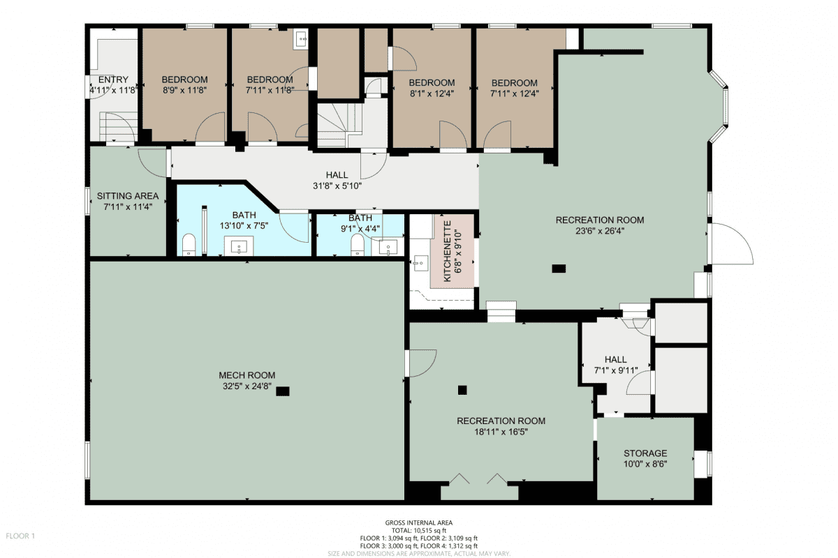 Colorful Floor Plans For A Real Estate Listing
