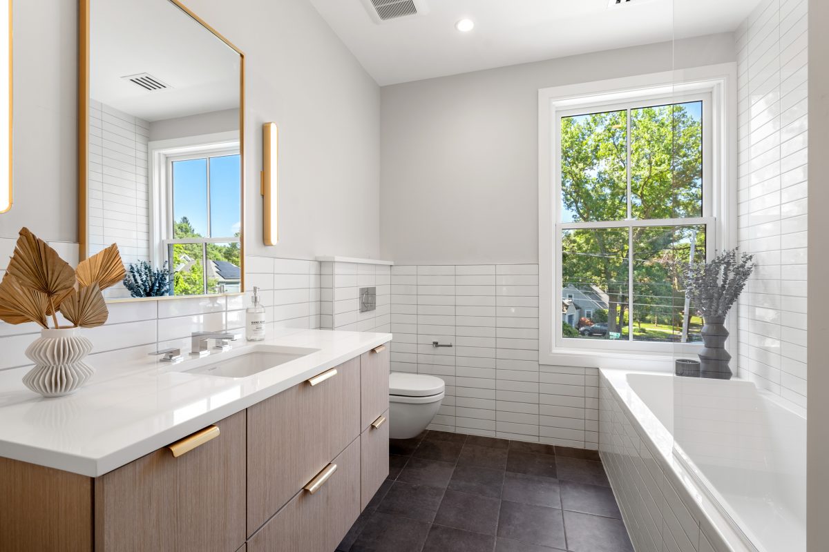 Gorgeous bathroom photo of a property in Newton, MA